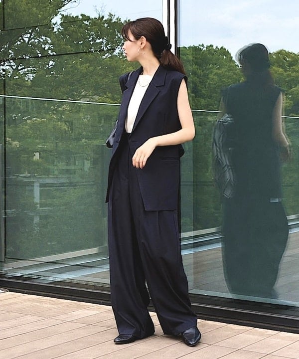 shibataさんの「BEAMS WOMEN｜エディター東原妙子 &times; Demi-Luxe BEAMS / ウォッシャブルウール ジレ」を使ったコーディネート