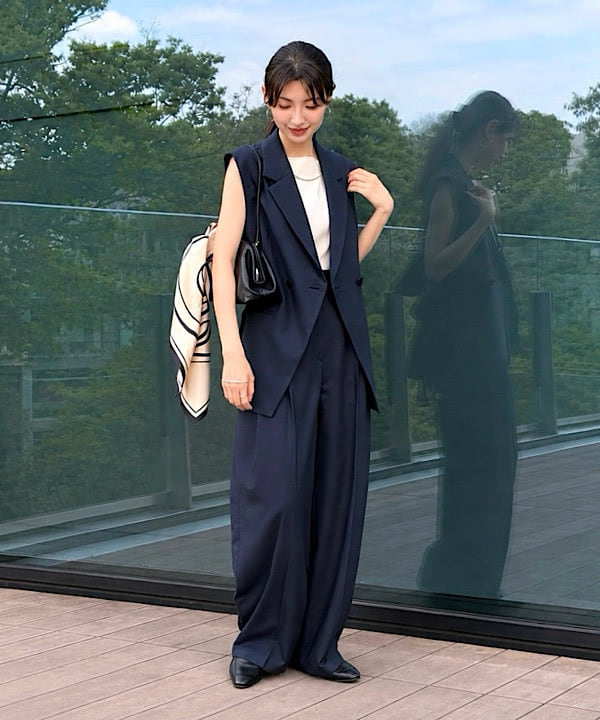 shibataさんの「BEAMS WOMEN｜エディター東原妙子 &times; Demi-Luxe BEAMS / ウォッシャブルウール ジレ」を使ったコーディネート