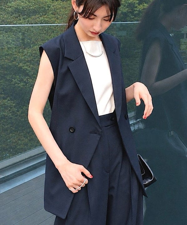 shibataさんの「BEAMS WOMEN｜エディター東原妙子 &times; Demi-Luxe BEAMS / ウォッシャブルウール ジレ」を使ったコーディネート