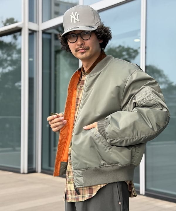 BAKU(東江 漠)さんの「BEAMS WOMEN｜リラックスフィット THERMOLITE(R) MA-1 （撥水）」を使ったコーディネート