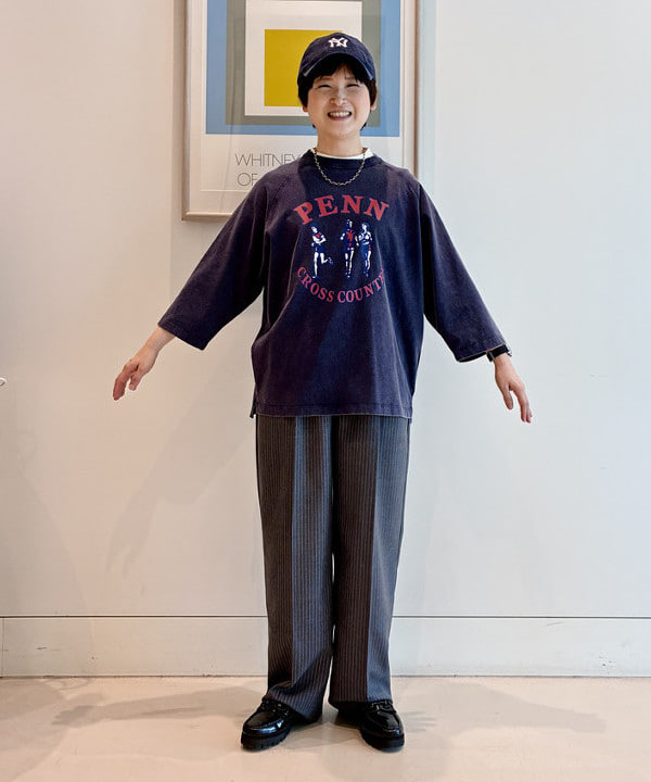 木村 梨香さんの「BEAMS WOMEN｜【別注】GOOD ROCK SPEED / カレッジ ラグラン Tシャツ」を使ったコーディネート