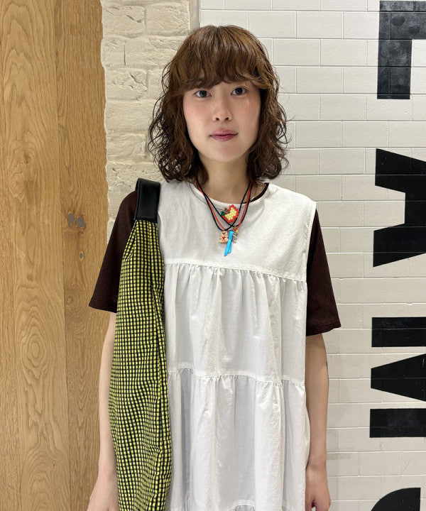amaさんの「BEAMS WOMEN｜チェック トライアングル バッグ」を使ったコーディネート