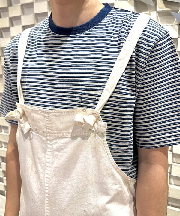 てらきたさんの「BEAMS WOMEN｜Pocket Tee Indigo Stripe」を使ったコーディネート
