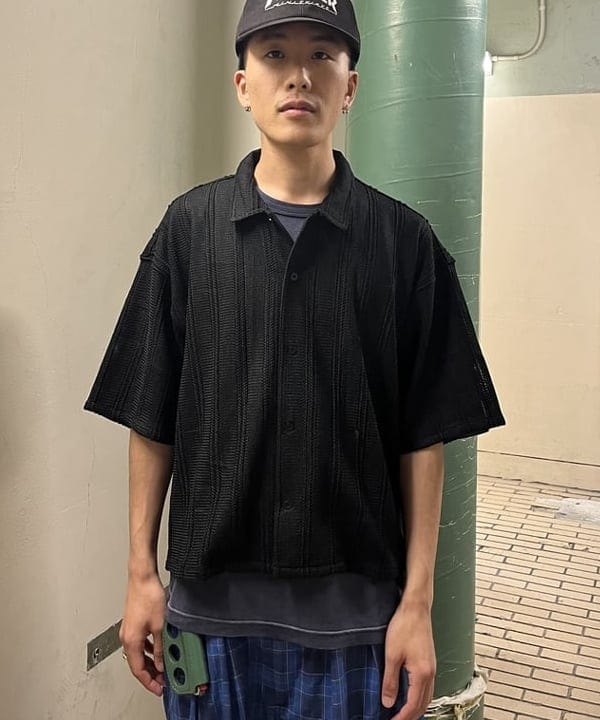 BANさんの「BEAMS WOMEN｜ショート メッシュ オープンカラーシャツ【ワイドショートフィット】」を使ったコーディネート