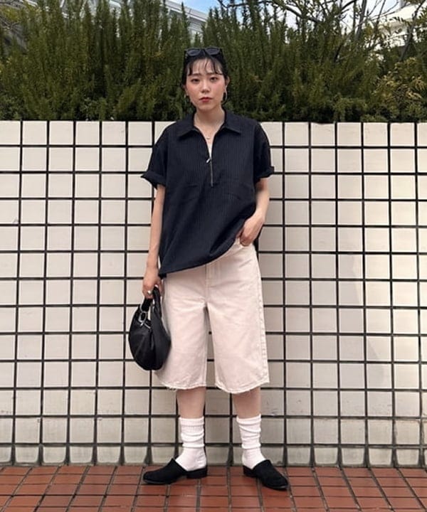 なるみさんの「TW ハーフジップ シャツ【ワイドフィット】」を使ったコーディネート