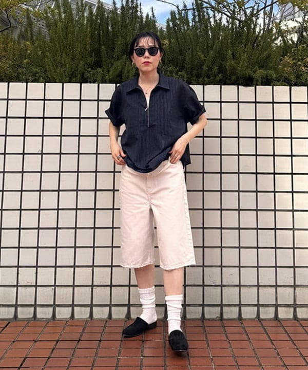 なるみさんの「TW ハーフジップ シャツ【ワイドフィット】」を使ったコーディネート