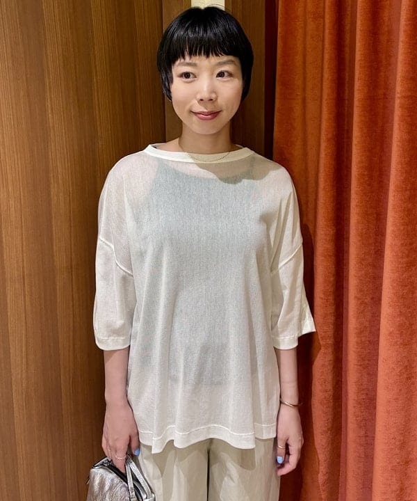 イナダさんの「BEAMS WOMEN｜コットン チュール オーバー Tシャツ」を使ったコーディネート