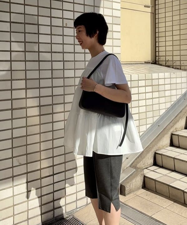 イナダさんの「BEAMS WOMEN｜＆MyuQ / UPIS ショルダーバッグ」を使ったコーディネート
