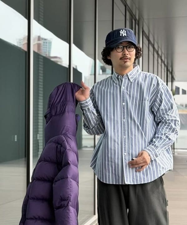 BAKU(東江 漠)さんの「【別注】Champion / リバースウィーブ（R）ワイド ペインターパンツ」を使ったコーディネート