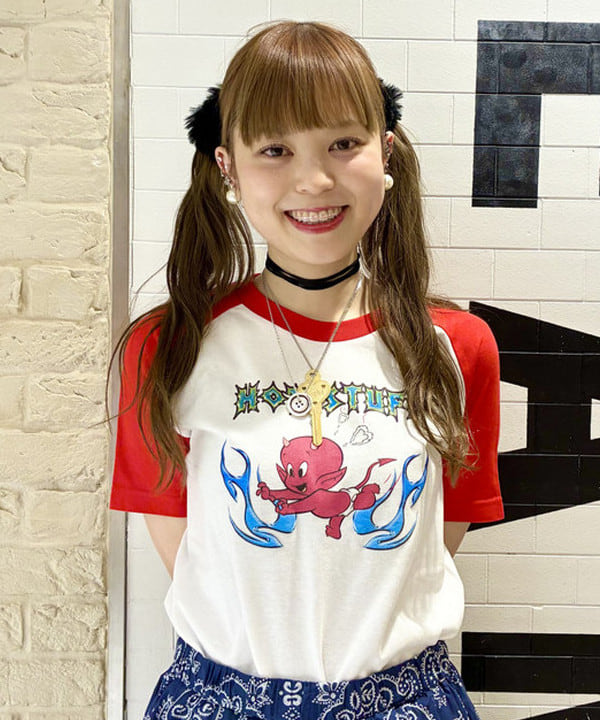 りかちょび/岸本梨佳さんの「BEAMS WOMEN｜Hot Stuff / ショート スリーブ Tシャツ」を使ったコーディネート