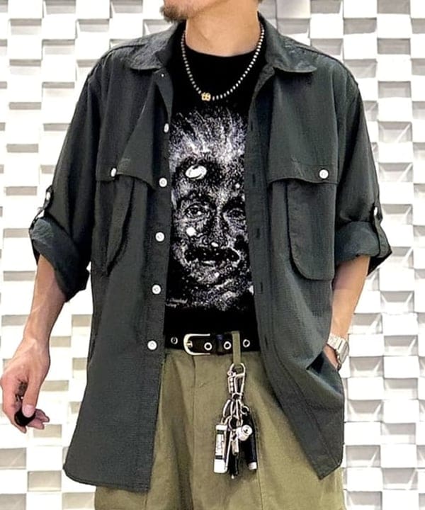 山本 泰紀さんの「BEAMS WOMEN｜Adventure Shirt Ⅳ Seersucker Gingham」を使ったコーディネート