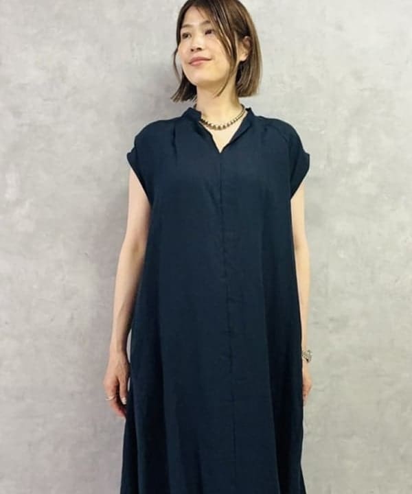 岩沢 珠代さんの「BEAMS WOMEN｜TICCA / リネン フレンチスリーブ バルーン ワンピース」を使ったコーディネート