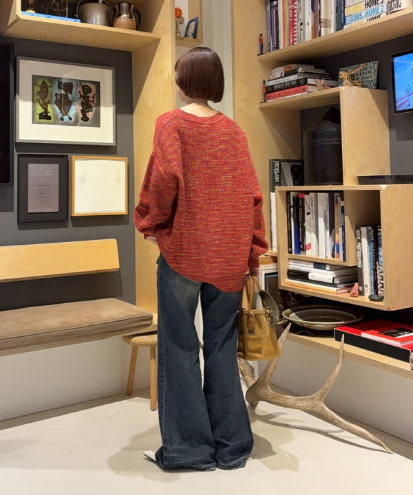 Hazukiさんの「BEAMS WOMEN｜7ゲージ メッシュ クルーネックニット」を使ったコーディネート