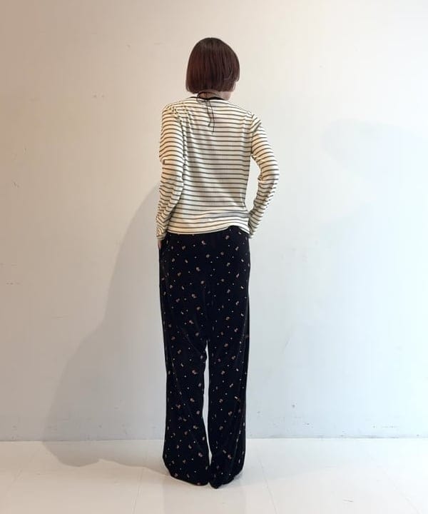 Hazukiさんの「BEAMS WOMEN｜RIB ボーダー ヘンリーネック Tシャツ」を使ったコーディネート