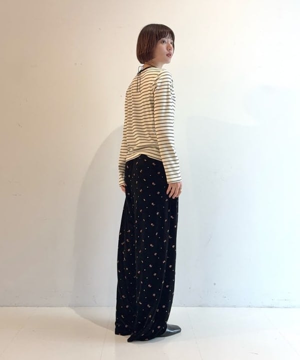Hazukiさんの「BEAMS WOMEN｜RIB ボーダー ヘンリーネック Tシャツ」を使ったコーディネート