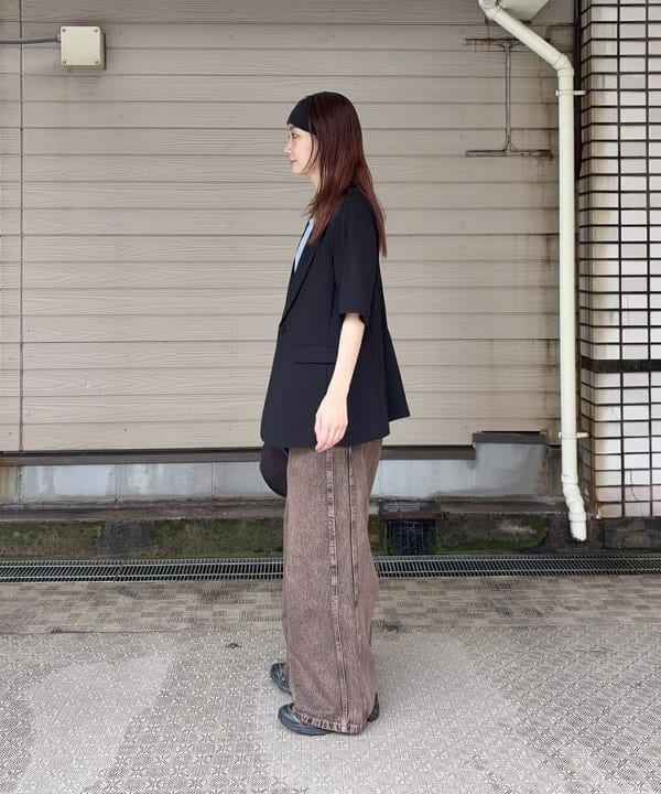 むりょさんの「BEAMS WOMEN｜シアー ハーフスリーブ ジャケット」を使ったコーディネート