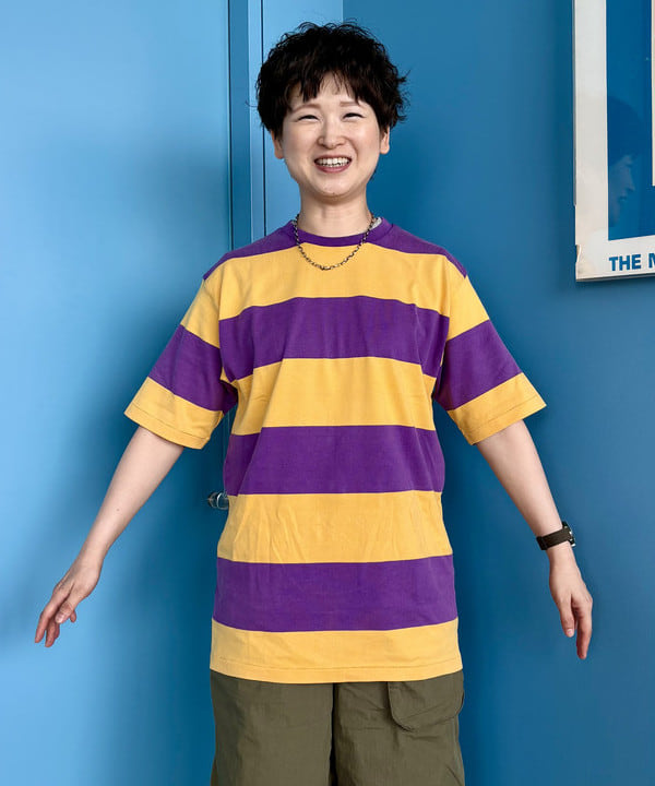 木村 梨香さんの「BEAMS WOMEN｜【別注】WAREHOUSE & CO. / ボーダー Tシャツ」を使ったコーディネート