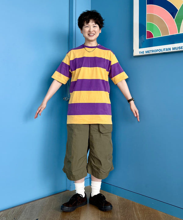 木村 梨香さんの「BEAMS WOMEN｜【別注】WAREHOUSE & CO. / ボーダー Tシャツ」を使ったコーディネート
