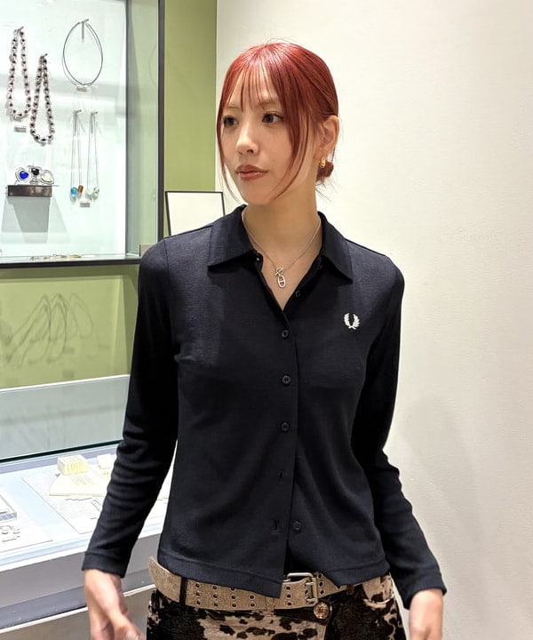れいなさんの「BEAMS WOMEN｜【別注】FRED PERRY / ロングスリーブ ボタン ポロシャツ」を使ったコーディネート