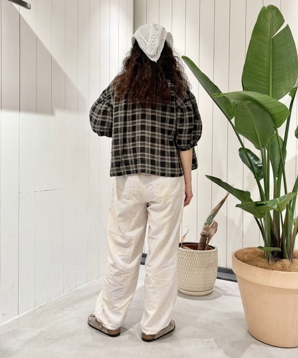 おのすさんの「BEAMS WOMEN｜リネン チェック スモック シャツ ＜イージーケア＞」を使ったコーディネート
