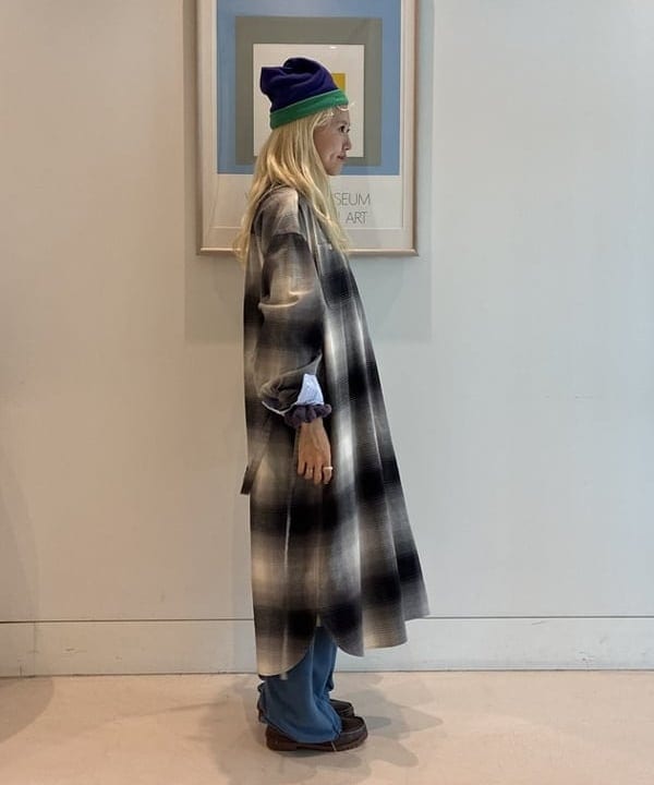 MATSUMOTO AMIさんの「BEAMS WOMEN｜ビッグ チェック ワンピース」を使ったコーディネート