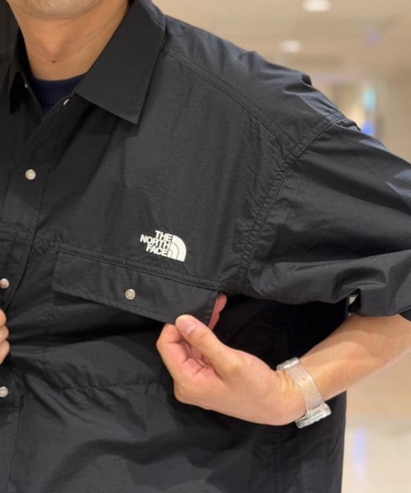 BAKU(東江 漠)さんの「BEAMS｜THE NORTH FACE / S/S Nuptse Shirt｜ナイロン｜はっ水｜軽量｜アウトドア」を使ったコーディネート