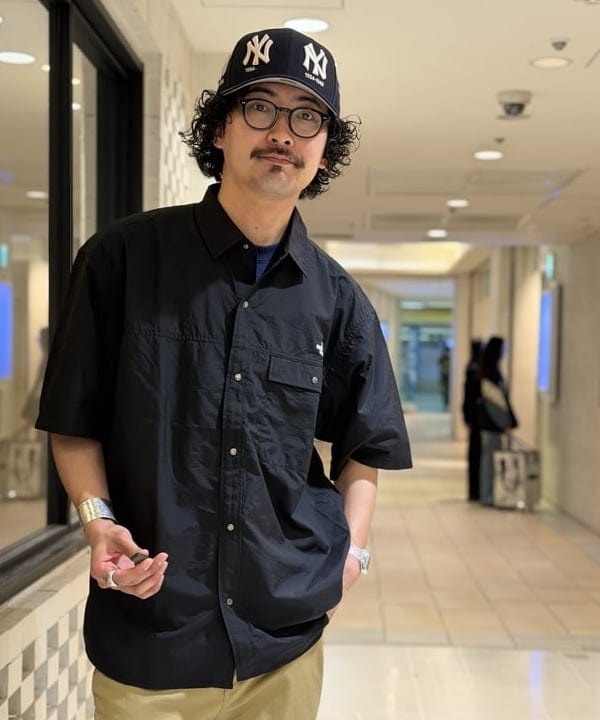 BAKU(東江 漠)さんの「BEAMS｜THE NORTH FACE / S/S Nuptse Shirt｜ナイロン｜はっ水｜軽量｜アウトドア」を使ったコーディネート