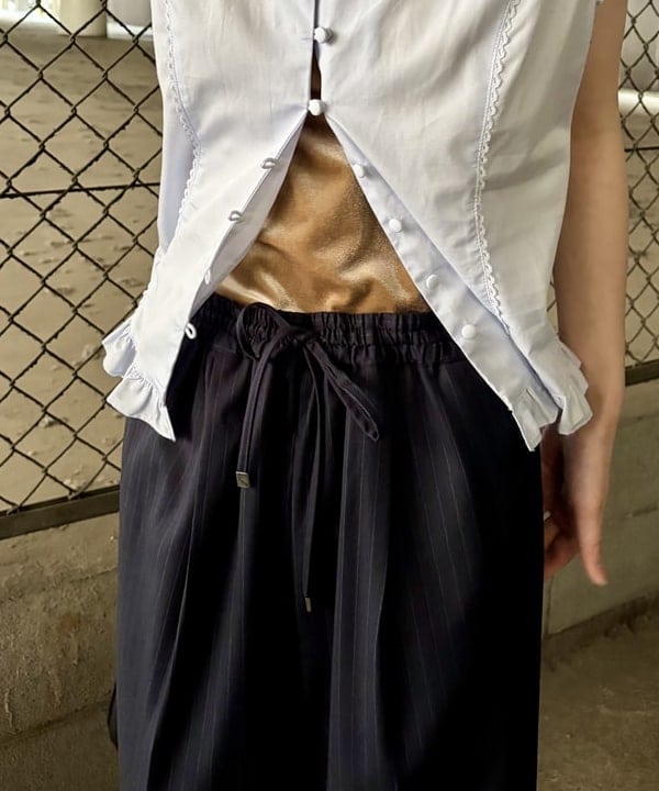むりょさんの「BEAMS WOMEN｜フリル トリム ノースリーブ」を使ったコーディネート