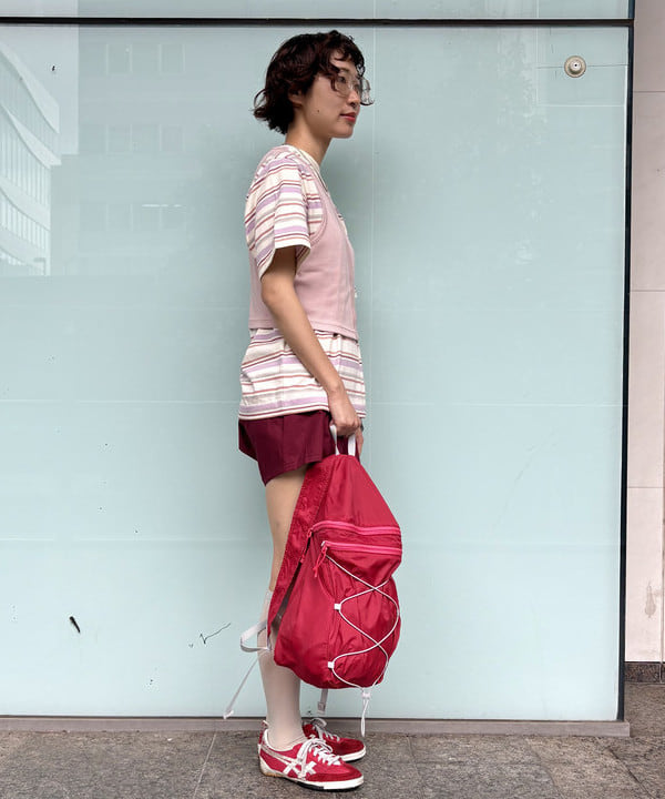 みりさんの「エンブロイダリー マルチボーダー ショートスリーブ Tシャツ」を使ったコーディネート