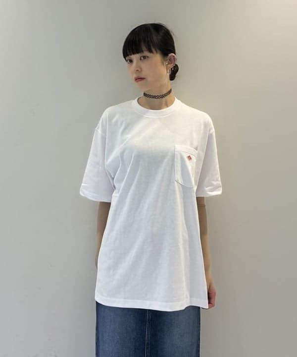 りかちょび/岸本梨佳さんの「BEAMS｜DANTON / POCKET T-shirt｜定番｜シンプルデザイン｜ロゴ」を使ったコーディネート