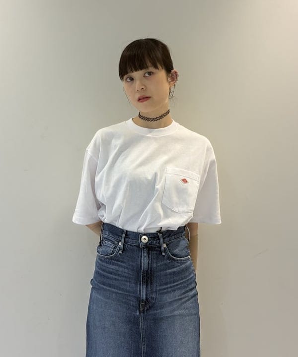 りかちょび/岸本梨佳さんの「BEAMS｜DANTON / POCKET T-shirt｜定番｜シンプルデザイン｜ロゴ」を使ったコーディネート