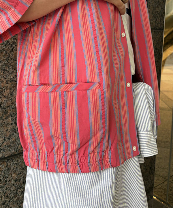 深澤 琥太郎さんの「BEAMS WOMEN｜マルチ ストライプ オープンカラーシャツ【ワイドフィット】」を使ったコーディネート
