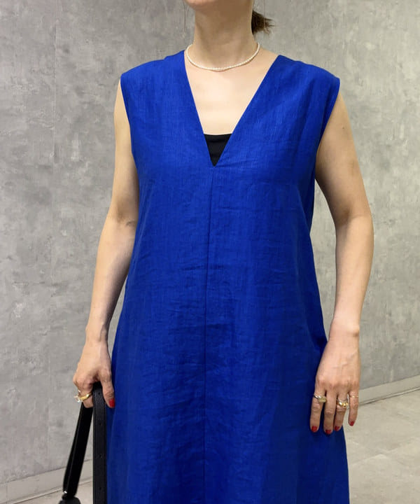 越智 里美さんの「BEAMS WOMEN｜シンプル リネン 2WAY ドレス .M」を使ったコーディネート