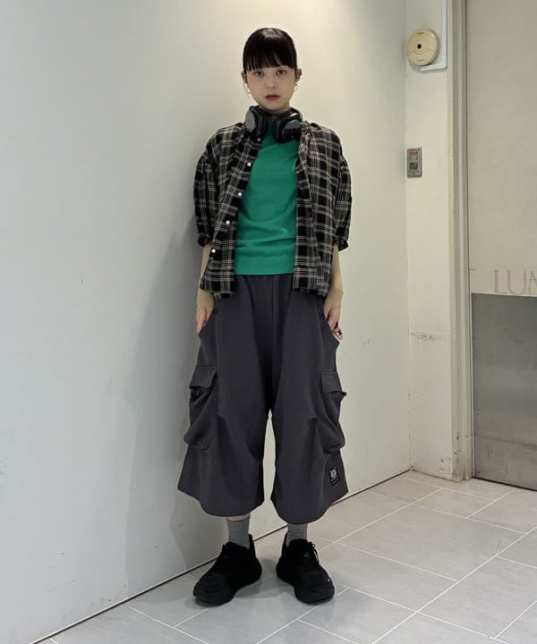 りかちょび/岸本梨佳さんの「リネン チェック スモック シャツ ＜イージーケア＞」を使ったコーディネート