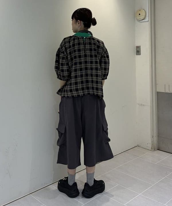 りかちょび/岸本梨佳さんの「リネン チェック スモック シャツ ＜イージーケア＞」を使ったコーディネート