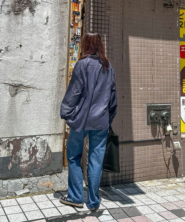 marieさんの「BEAMS WOMEN｜maturely / チョーク ストライプ レース タイ ロングスリーブ」を使ったコーディネート
