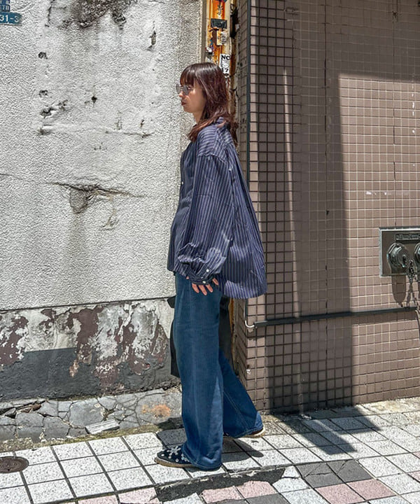 marieさんの「BEAMS WOMEN｜maturely / チョーク ストライプ レース タイ ロングスリーブ」を使ったコーディネート
