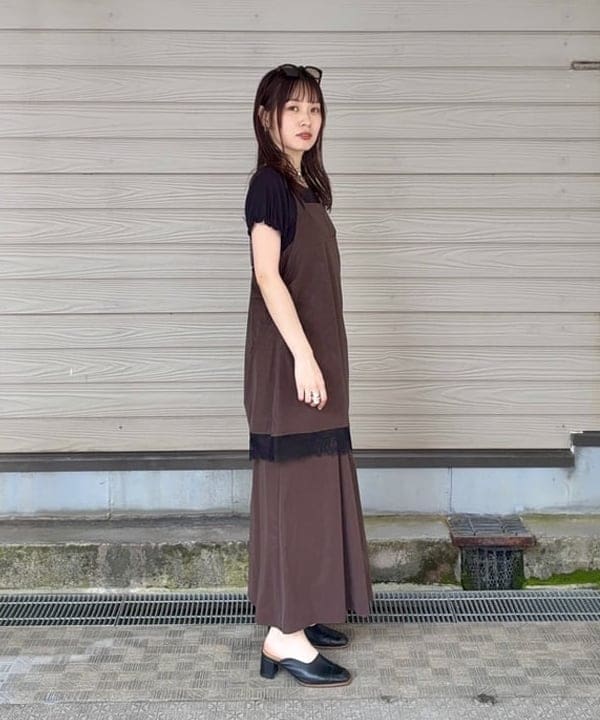 カタヤマ アヤさんの「BEAMS WOMEN｜レイヤード キャミ ワンピース」を使ったコーディネート