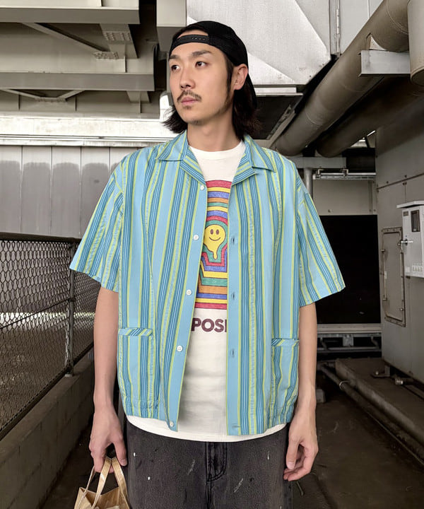 高遠 恒巳さんの「BEAMS WOMEN｜マルチ ストライプ オープンカラーシャツ【ワイドフィット】」を使ったコーディネート
