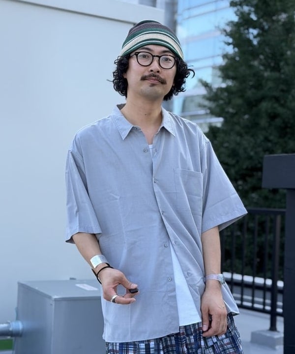 BAKU(東江 漠)さんの「BEAMS WOMEN｜ソリッド TR ハーフスリーブ シャツ」を使ったコーディネート