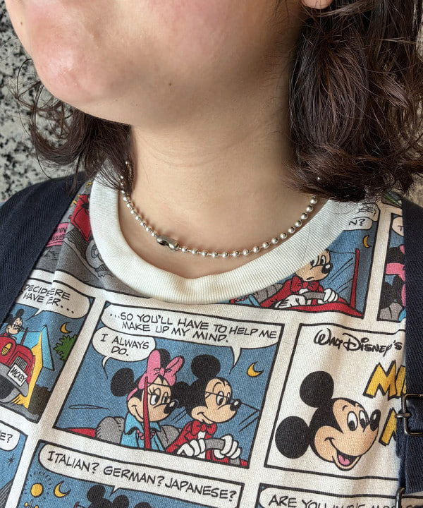 イガラシさんの「BEAMS WOMEN｜【別注】Champion / ミッキーマウス＆ミニーマウス / Tシャツ」を使ったコーディネート