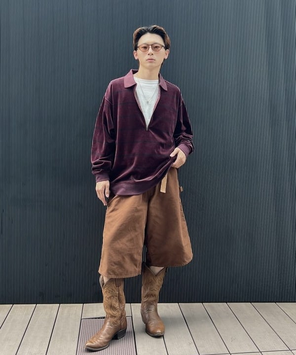 天鵝絨條紋POLO衫
