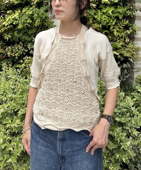 サワイさんの「BEAMS WOMEN｜ダメージ サーマル Tシャツ」を使ったコーディネート