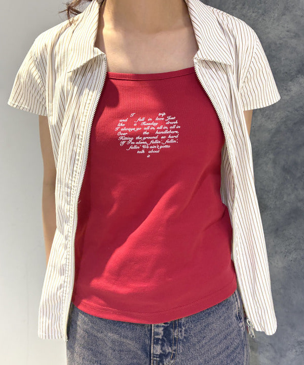 SAEさんの「BEAMS WOMEN｜ストライプ ジップ シャツ ハーフスリーブ」を使ったコーディネート