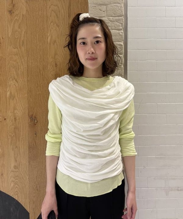 amaさんの「BEAMS WOMEN｜サテン ホーボ ーバッグ」を使ったコーディネート