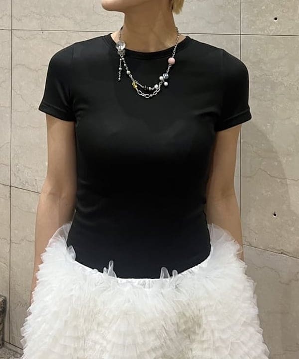 あさひさんの「BEAMS WOMEN｜【別注】bLicensceLL / ビジュー 2WAY チェーン バッグ」を使ったコーディネート