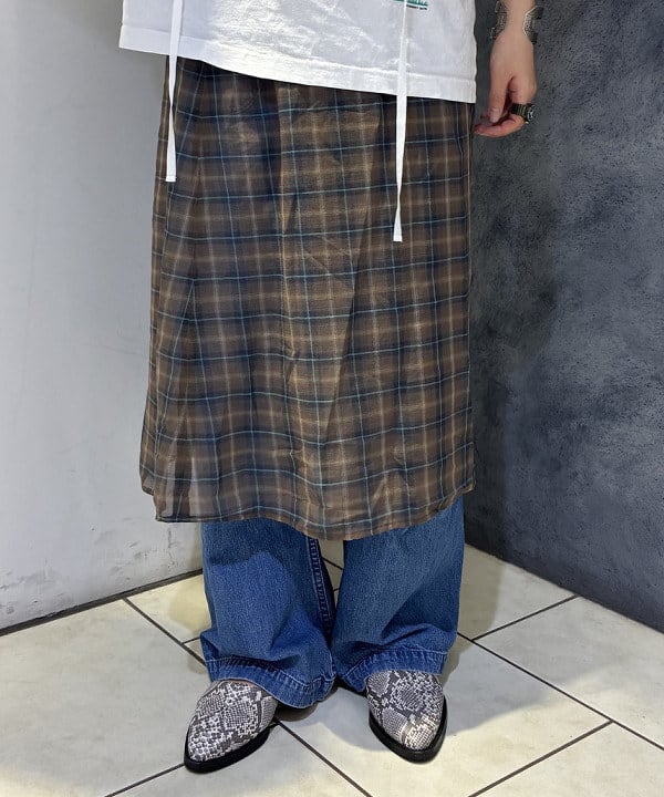 にしだてさんの「BEAMS WOMEN｜maturely / ボイル チェック ラップ スカート」を使ったコーディネート