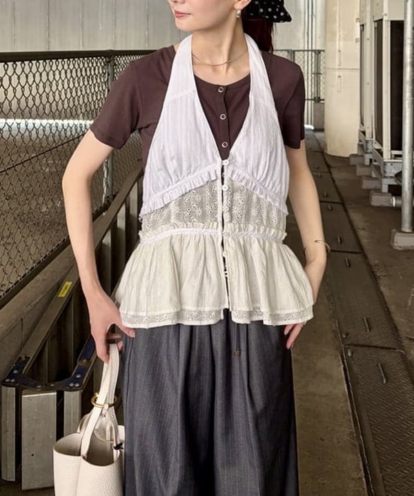 むりょさんの「BEAMS WOMEN｜GIANNI CHIARINI / レザー LILY ハンドバッグ」を使ったコーディネート