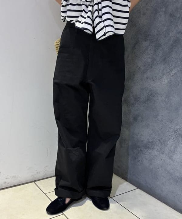 モモさんの「BEAMS WOMEN｜maturely / ボーダー オープン ショルダー ロングスリーブ カットソー」を使ったコーディネート