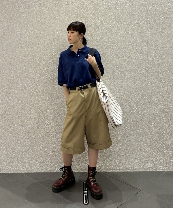 りかちょび/岸本梨佳さんの「BEAMS WOMEN｜【別注】LACOSTE / ポロシャツ」を使ったコーディネート